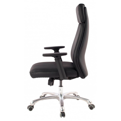 Artikelbild 4 für AMSTYLE Bürostuhl, SPM1.800 Leder schwarz, Gestell silber, Artikelnummer 976062