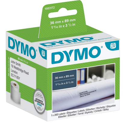 Artikelbild 2 für DYMO Etikettenrolle für Etikettendrucker 1983172 weiß, 36,0 x 89,0 mm, 1 x 260 Etiketten, Artikelnummer 288961
