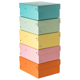 Artikelbild 1 für FALKEN PURE Aufbewahrungsbox 1250 Blatt pastellorange, pastellblau, pastellrosa, pastellgrün, pastellgelb 18,0 x 25,0 x 10,0 cm, 5 St., Artikelnummer 718001