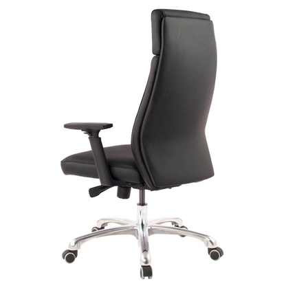 Artikelbild 5 für AMSTYLE Bürostuhl, SPM1.800 Leder schwarz, Gestell silber, Artikelnummer 976062