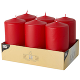 Artikelbild 1 für STARPAK Stumpenkerze rot, 6 St., Artikelnummer 683187