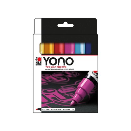 Artikelbild für Marabu YONO Acrylstifte-Set farbsortiert 1,5 - 3,0 mm, 12 St., Artikelnummer 223129