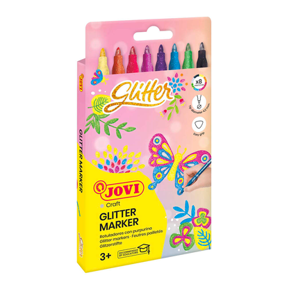 Artikelbild 2 für JOVI Glitzer Filzstifte farbsortiert, 8 St., Artikelnummer 321842