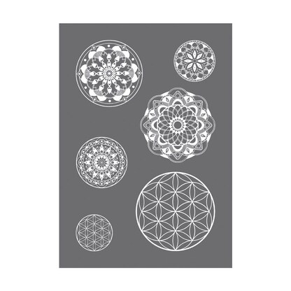 Artikelbild für Rayher Siebdruckschablone 6 Mandalas grau, Artikelnummer 122612