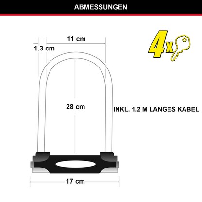 Artikelbild 2 für Master Lock® Fahrradschloss 8285EURDPRO schwarz, 1 St., Artikelnummer 727377