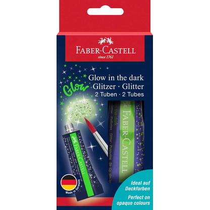 Artikelbild für FABER-CASTELL Glow in the dark Gel Glitzer farbsortiert 2 x 12,0 g, 2 St., Artikelnummer 278038