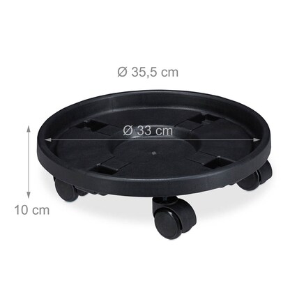 Artikelbild 4 für relaxdays Pflanzenroller Kunststoff, Ø 35,5 cm schwarz rund, 2 St., Artikelnummer 449864