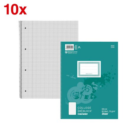 Artikelbild für Ursus Collegeblöcke kariert DIN A4 Innenrand, 10 Blöcke, Artikelnummer 836825