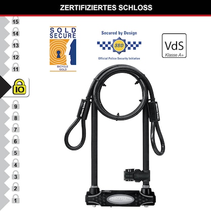 Artikelbild 4 für Master Lock® Fahrradschloss 8285EURDPRO schwarz, 1 St., Artikelnummer 727377