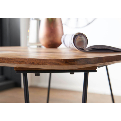 Artikelbild 6 für WOHNLING Esstisch sheesham quadratisch, Haarnadelbeine schwarz, 80,0 x 80,0 x 76,0 cm, Artikelnummer 907111