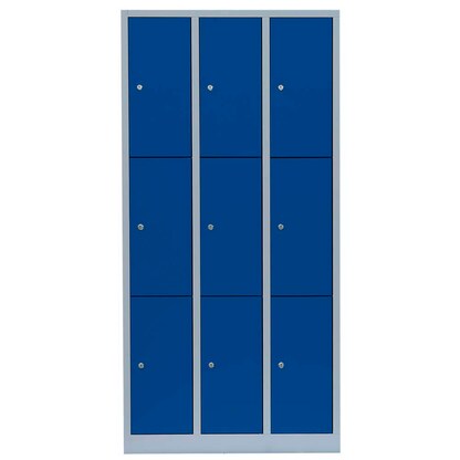 Artikelbild 4 für LÜLLMANN Schließfachschrank enzianblau, lichtgrau 520331, 9 Schließfächer 88,5 x 50,0 x 180,0 cm, Artikelnummer 185548