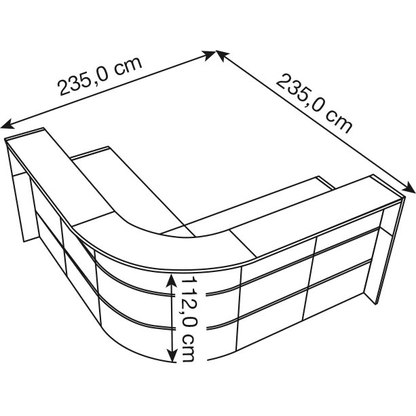 Artikelbild 2 für Kerkmann Empfangstheke BARI L-Form, weiß, anthrazit 235,0 x 235,0 x 112,0 cm, Artikelnummer 690471