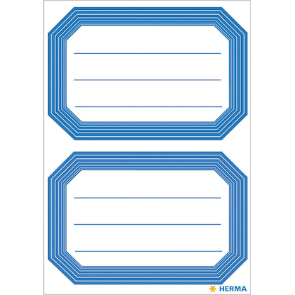 Artikelbild 2 für HERMA Schuletiketten blauer Rand, weiß/blau, 12 Etiketten, Artikelnummer 757201
