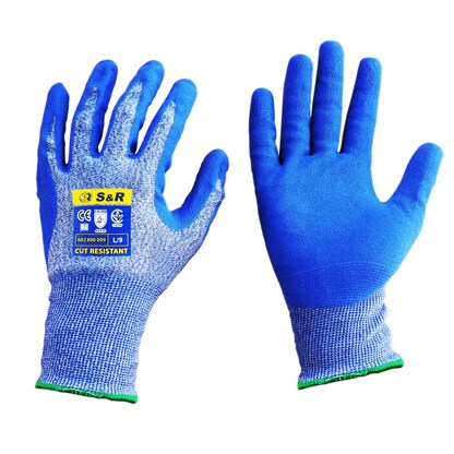 Artikelbild für S&R unisex Arbeitshandschuhe blau Größe 9, 1 Paar, Artikelnummer 316776