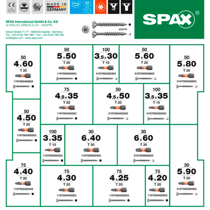 Artikelbild 6 für SPAX® Holzbauschrauben-Sortiment L-BOXX Mini EDELSTAHL 5000009165019, Artikelnummer 397097