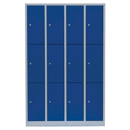 Artikelbild 2 für LÜLLMANN Schließfachschrank lichtgrau, enzianblau 520341, 12 Schließfächer 117,0 x 50,0 x 180,0 cm, Artikelnummer 830962