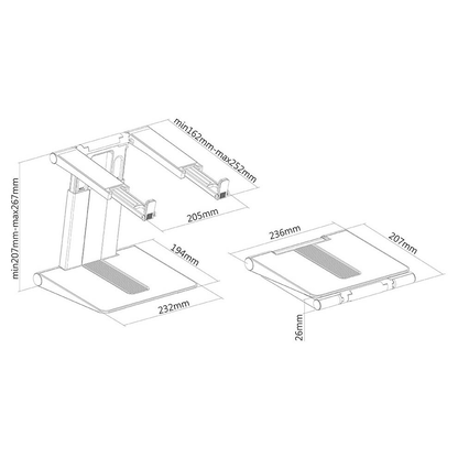 Artikelbild 10 für Neomounts Laptop-Ständer NSLS200 silber, schwarz, Artikelnummer 492294