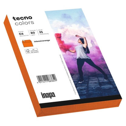 Artikelbild 4 für tecno Briefumschläge colors DIN C6 ohne Fenster intensivorange haftklebend 25 St., Artikelnummer 341297