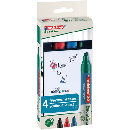 Artikelbild 2 für edding 32 Ecoline Flipchart-Marker farbsortiert 1,0 - 5,0 mm, 4 St., Artikelnummer 495017