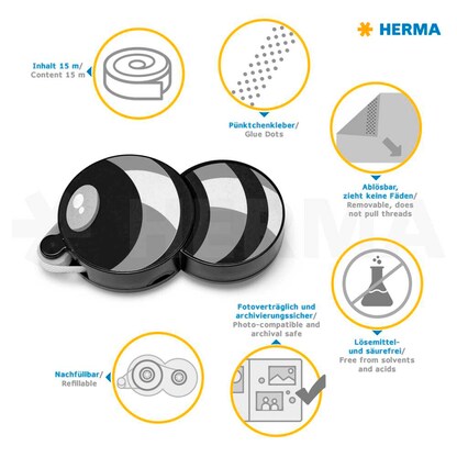 Artikelbild 5 für HERMA Klebebiene® Kleberoller wieder ablösbar, 1 St., Artikelnummer 419287