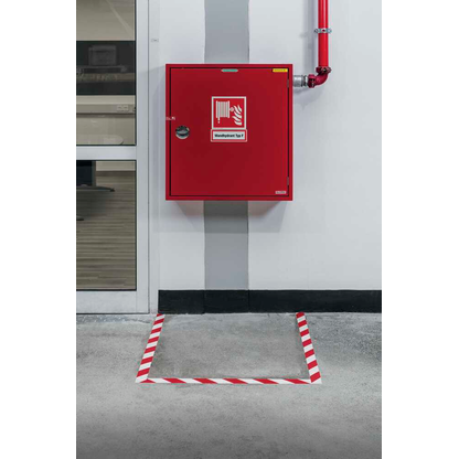 Artikelbild 3 für DURABLE Bodenmarkierungsband DURALINE® rot, weiß 50,0 mm x 30,0 m, Artikelnummer 810669