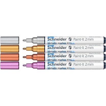 Artikelbild für Schneider 011 Lackmarker farbsortiert 2,0 mm, 4 Set, Artikelnummer 564662