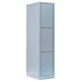 Artikelbild 1 für LÜLLMANN Schließfachschrank lichtgrau 523310, 3 Schließfächer 41,5 x 50,0 x 180,0 cm, Artikelnummer 185748