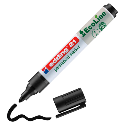 Artikelbild 2 für edding 21 EcoLine Permanentmarker schwarz 1,5 - 3,0 mm, 10 St., Artikelnummer 284810