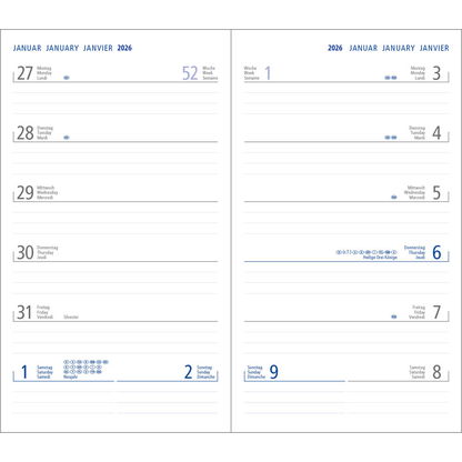 Artikelbild 5 für geiger notes Taschenkalender Wochenplaner Septimus 2026 schwarz, 1 St., Artikelnummer 550739