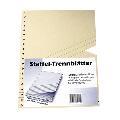 Artikelbild für Wekre Trennblätter Staffel DIN A4 blanko chamois, 200 g/m², 100 Blatt, Artikelnummer 630547
