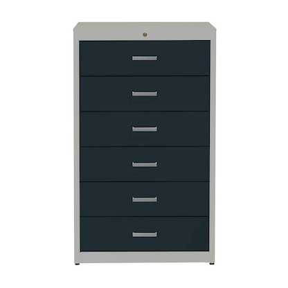 Artikelbild 5 für mauser client cardy Karteischrank alu, anthrazitgrau 6 Schubladen 80,0 x 60,0 x 135,0 cm, 1 St., Artikelnummer 259503