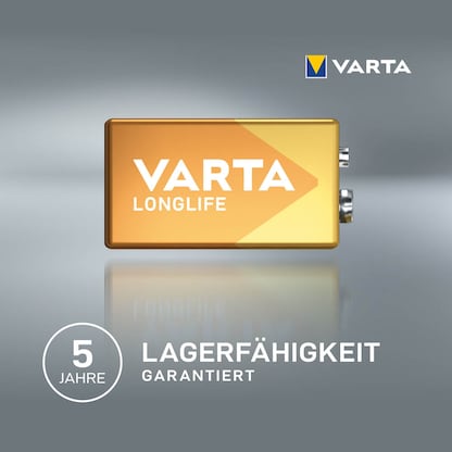 Artikelbild 6 für VARTA Batterie LONGLIFE Alkali-Mangan E-Block 9,0 V, 1 St., Artikelnummer 964163