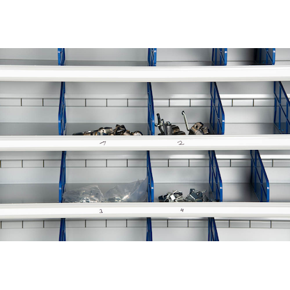 Artikelbild 4 für Gürkan Stahlschrank 109484 lichtgrau, blau 12 Fachböden 100,0 x 30,0 x 198,0 cm, aufgebaut, 1 St., Artikelnummer 148989