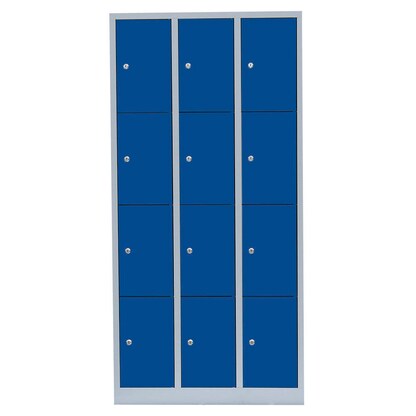 Artikelbild 2 für LÜLLMANN Schließfachschrank lichtgrau, enzianblau 520431, 12 Schließfächer 88,5 x 50,0 x 180,0 cm, Artikelnummer 831110