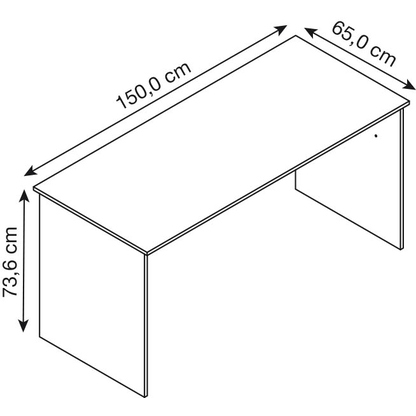 Artikelbild 2 für MÖBELPARTNER Aino Schreibtisch artisan-eiche, schwarz rechteckig, Wangen-Gestell schwarz 150,0 x 65,0 cm, Artikelnummer 172329