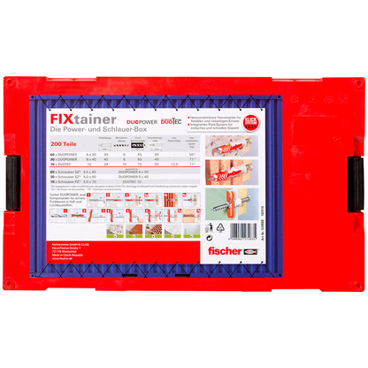 Artikelbild 4 für fischer FixTainer - DuoPower/DuoTec + S 2K 539868 Dübel- und Schrauben-Sortiment, 200-teilig, Artikelnummer 627154