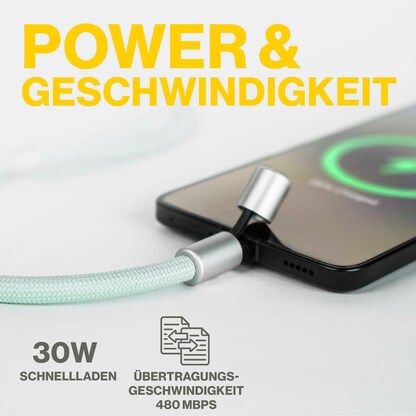 Artikelbild 4 für Aqiila® LANYARD Handykette Ladekabel grün, Kabellänge: 0,3 - 1,5 m, 30 Watt, Artikelnummer 739877