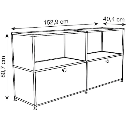 Artikelbild 2 für viasit Sideboard System4, 68886 violettblau 152,9 x 40,4 x 80,7 cm, 1 St., Artikelnummer 502221