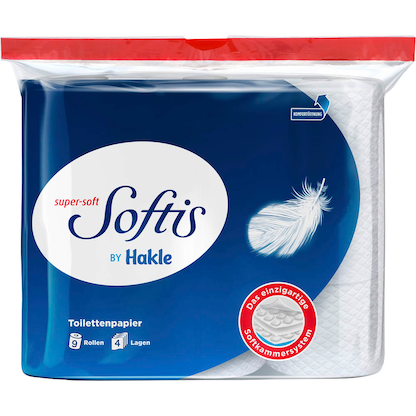Artikelbild 2 für Softis Toilettenpapier 4-lagig, 9 Rollen, Artikelnummer 882498