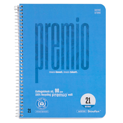 Artikelbild 2 für Staufen® Collegeblock Premio liniert DIN A5 ohne Rand, 1 St., Artikelnummer 453336