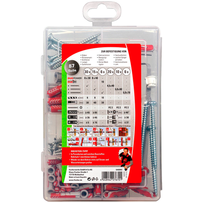 Artikelbild 4 für fischer Meister-Box - DuoPower/DuoTec + S 2K 540093 Dübel- und Schrauben-Sortiment, 87-teilig, Artikelnummer 480287