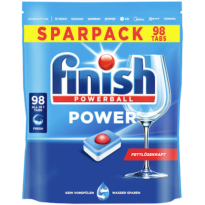 Artikelbild für finish POWERBALL POWER ALL IN 1 Spülmaschinentabs 98 St., Artikelnummer 539899