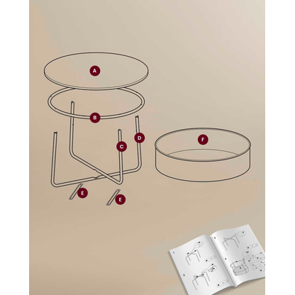 Artikelbild 6 für VASAGLE Couchtisch rund Spanplatte beige, weiß 75,0 x 75,0 x 45,0 cm, 1 St., Artikelnummer 760221