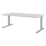 Artikelbild 1 für mauser varitos.c elektrisch höhenverstellbarer Schreibtisch lichtgrau, alu rechteckig, C-Fuß-Gestell alu 180,0 x 80,0 cm, Artikelnummer 272810