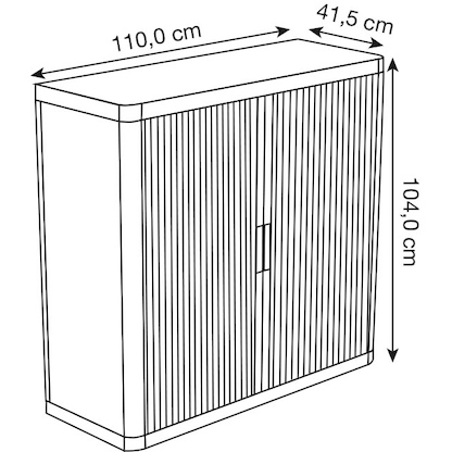 Artikelbild 4 für PAPERFLOW easyOffice Rollladenschrank Ball ohne Fachböden 110,0 x 41,5 x 104,0 cm, Artikelnummer 136818