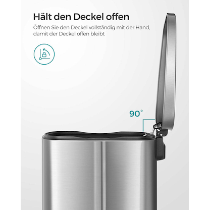 Artikelbild 6 für SONGMICS Mülleimer 50,0 l silber, 1 St., Artikelnummer 289928