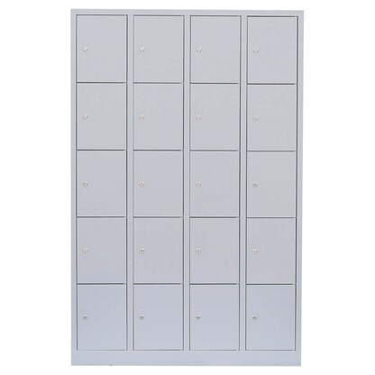 Artikelbild 2 für LÜLLMANN Schließfachschrank lichtgrau 520540, 20 Schließfächer 117,0 x 50,0 x 180,0 cm, Artikelnummer 831166