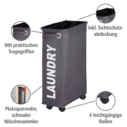 Artikelbild 3 für WENKO Wäschekorb Corno grau, 1 St., Artikelnummer 531693