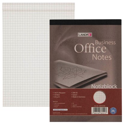 Artikelbild für LANDRÉ® Notizblock Recycling DIN A5 kariert, 1 St., Artikelnummer 298143