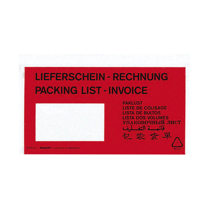 Artikelbild für VP Lieferscheintaschen Kunststoff DIN lang 250 St., Artikelnummer 624965